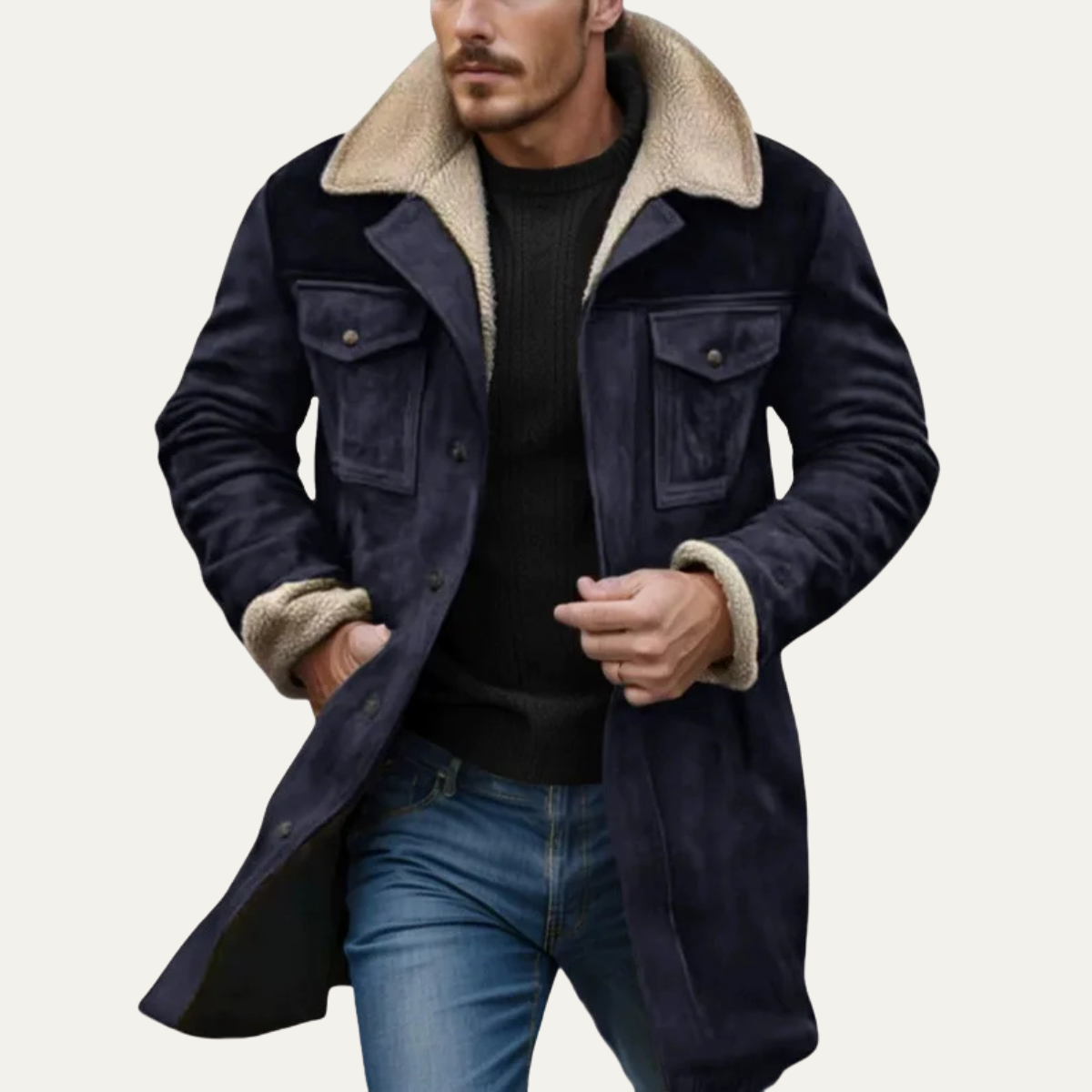 The Crestview - Veste d'Hiver Vintage en Shearling pour Homme