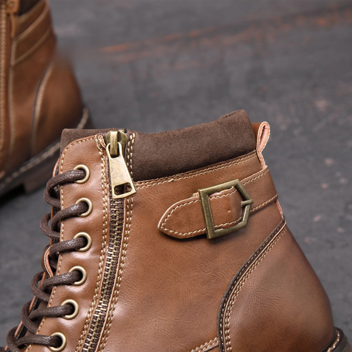 The Brescia Bottines en cuir vintage décontractées pour hommes