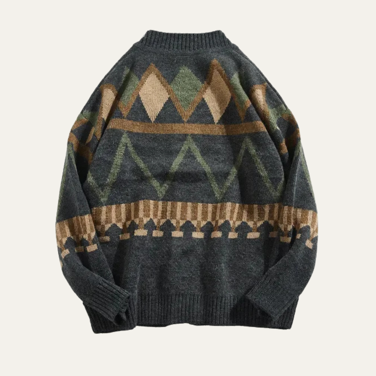 The Redruth - Cardigan Géométrique Vintage pour Homme