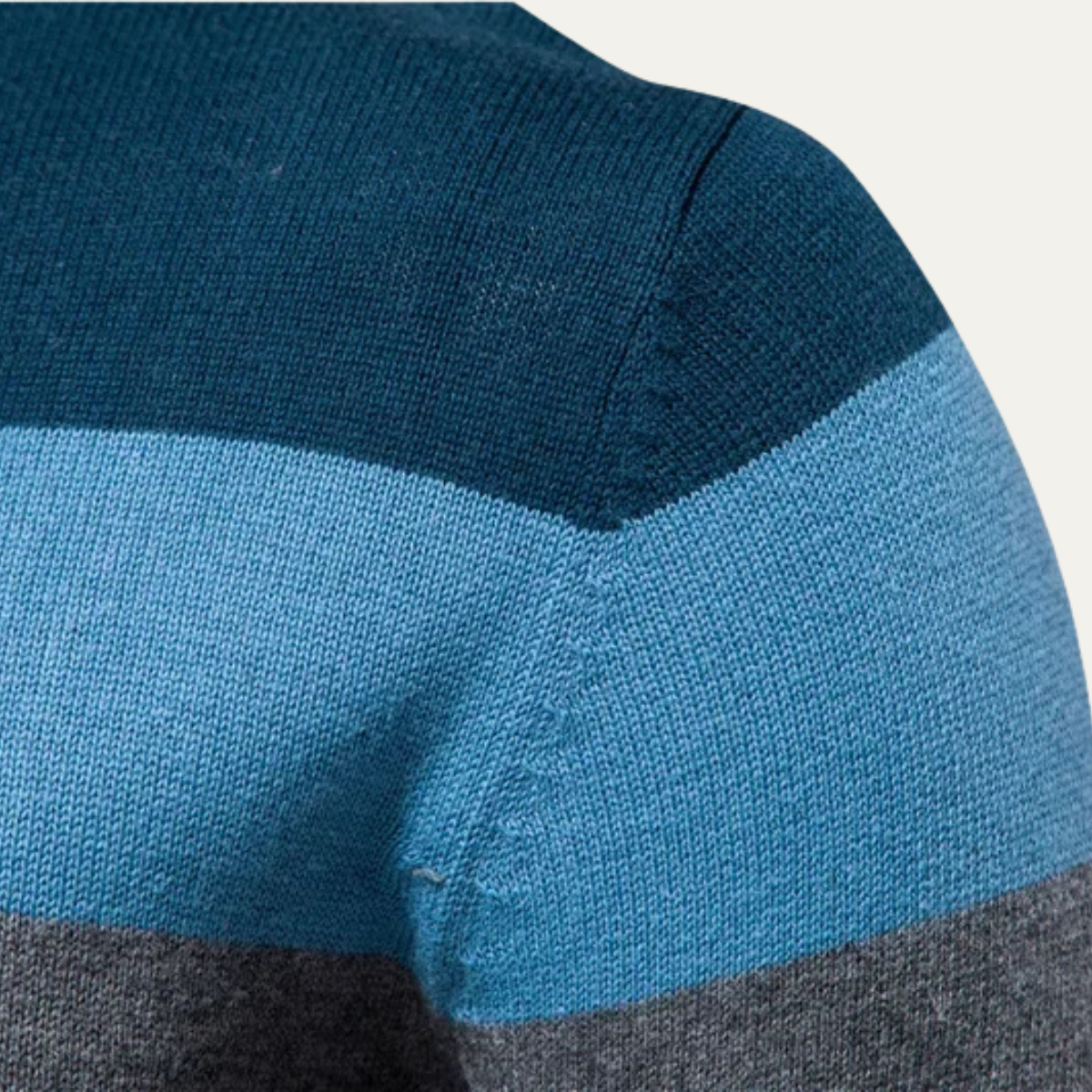 The Marsala - Pull en maille rayé à col rond décontracté pour homme