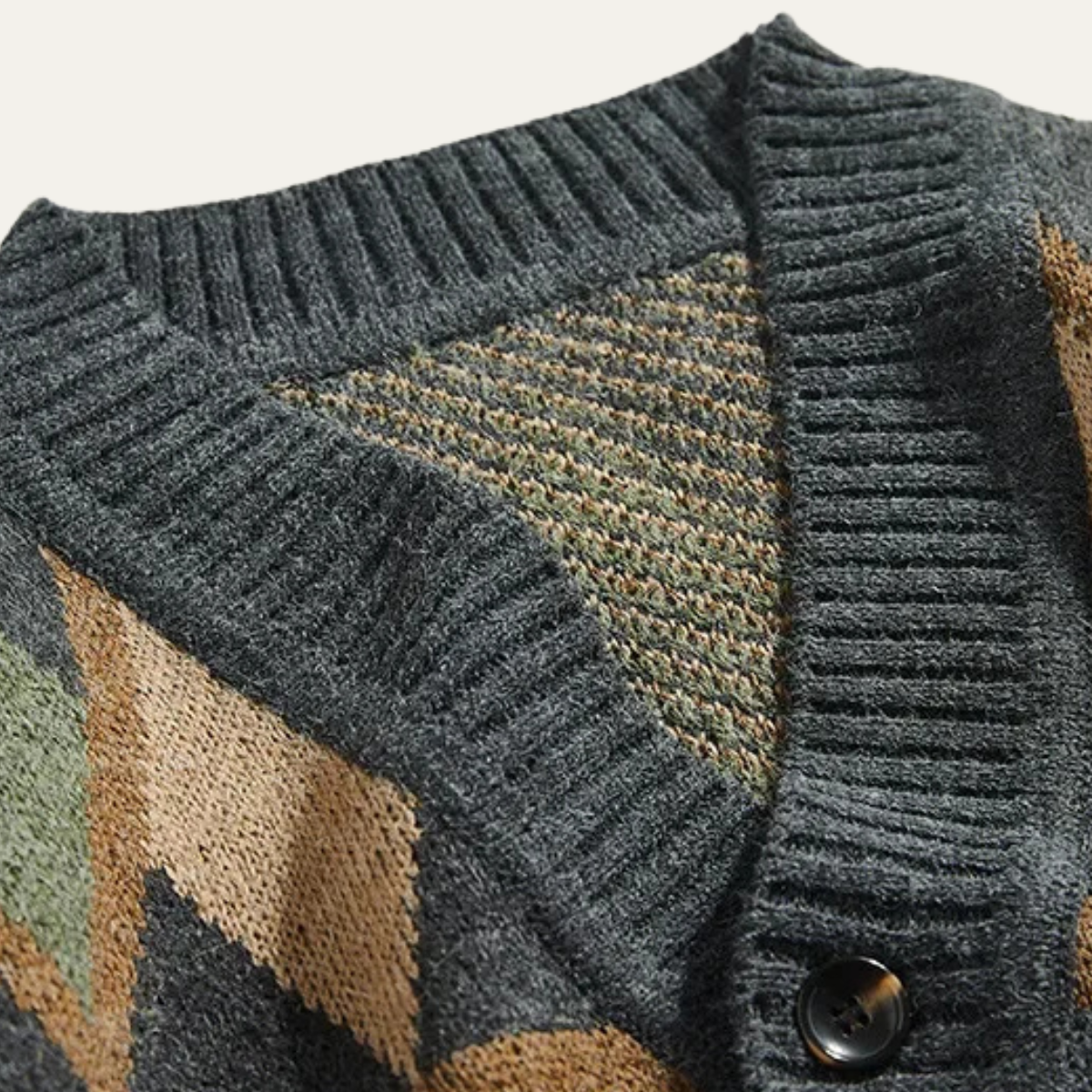 The Redruth - Cardigan Géométrique Vintage pour Homme