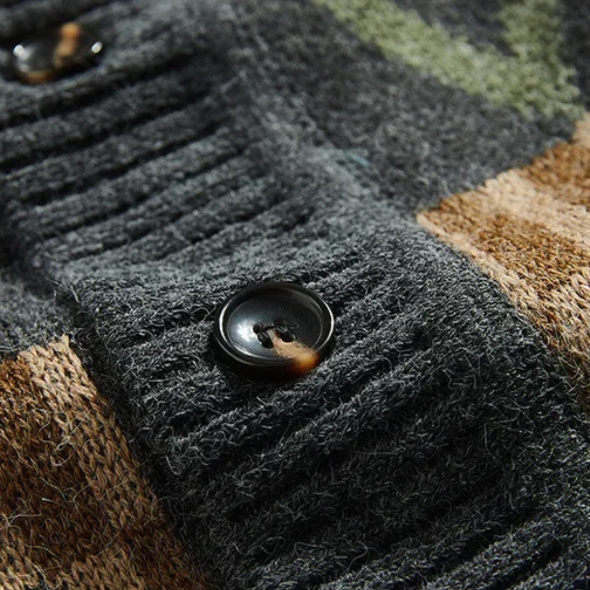 The Redruth - Cardigan Géométrique Vintage pour Homme