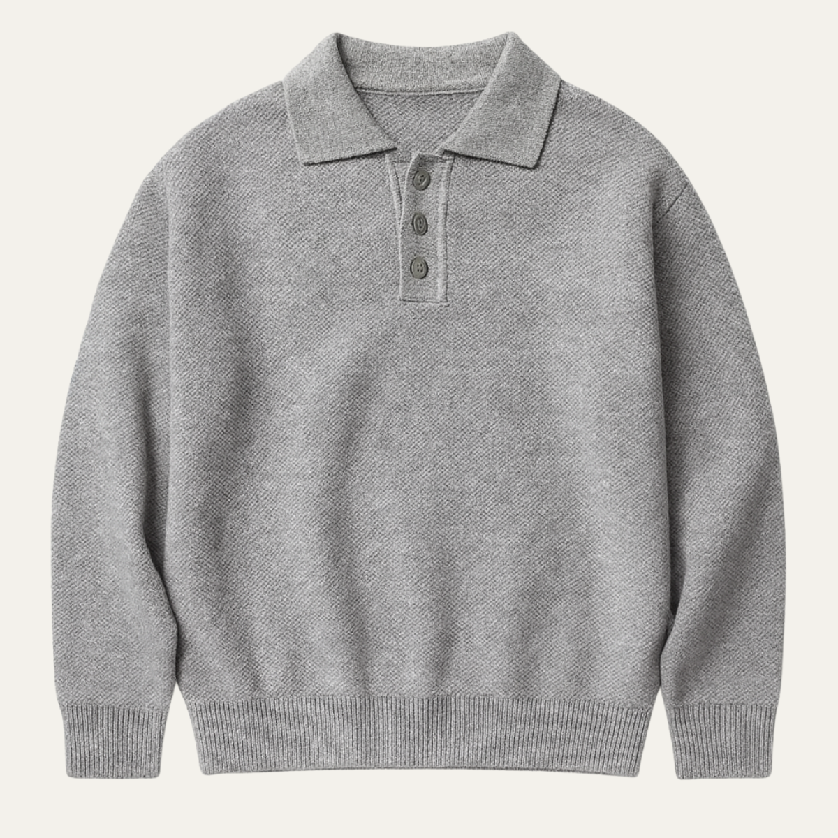 The Lichfield - Pull Polo Casual Gris Ajusté pour Homme