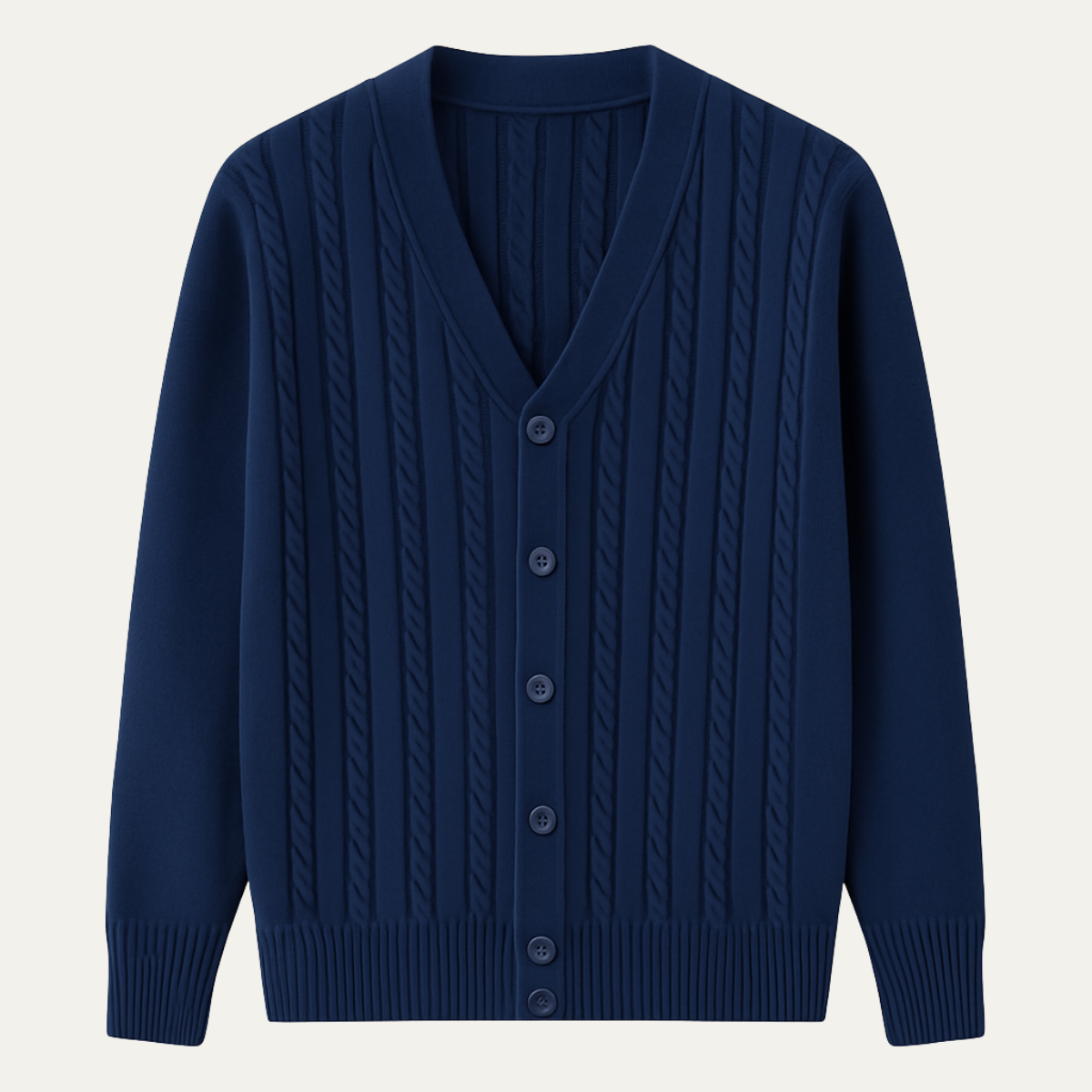 The Rochester - Cardigan Classique à Boutons en Tricot Câble pour Homme