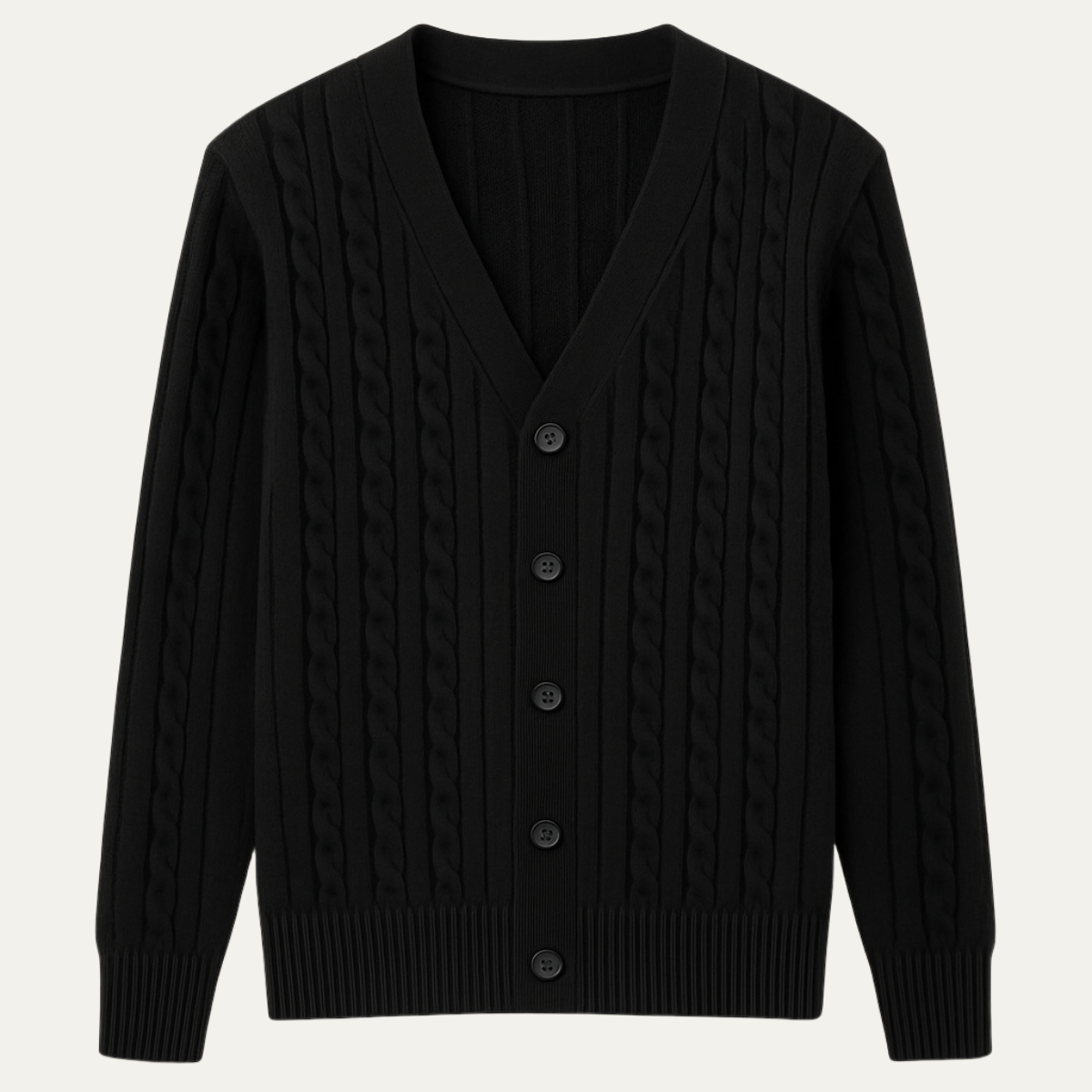 The Rochester - Cardigan Classique à Boutons en Tricot Câble pour Homme