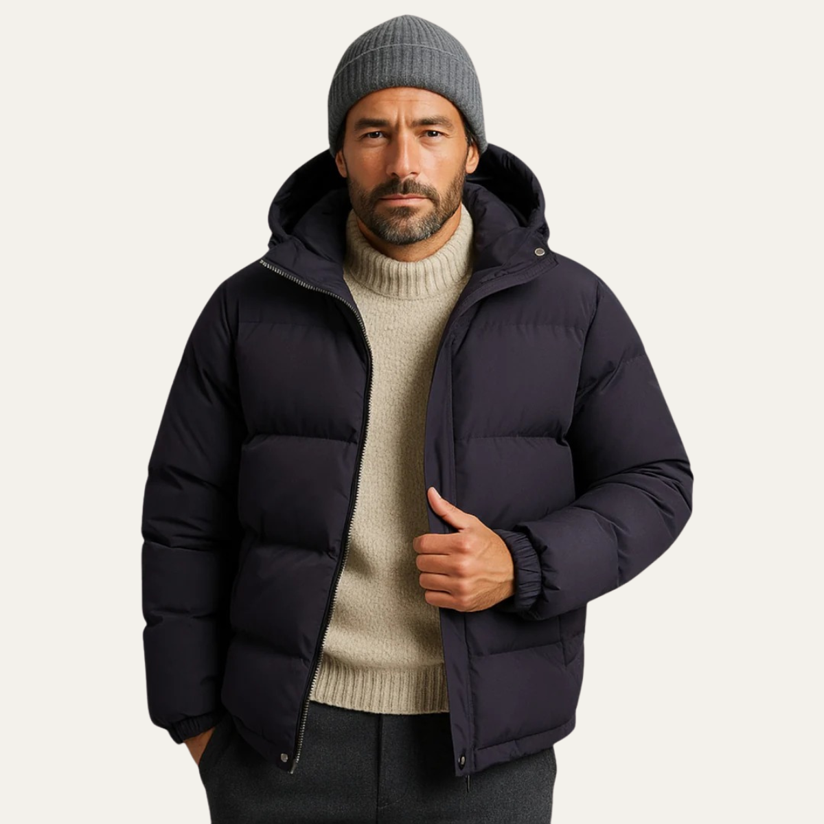 The Tallinn - Veste d'hiver imperméable à capuche et rembourrée en duvet pour homme