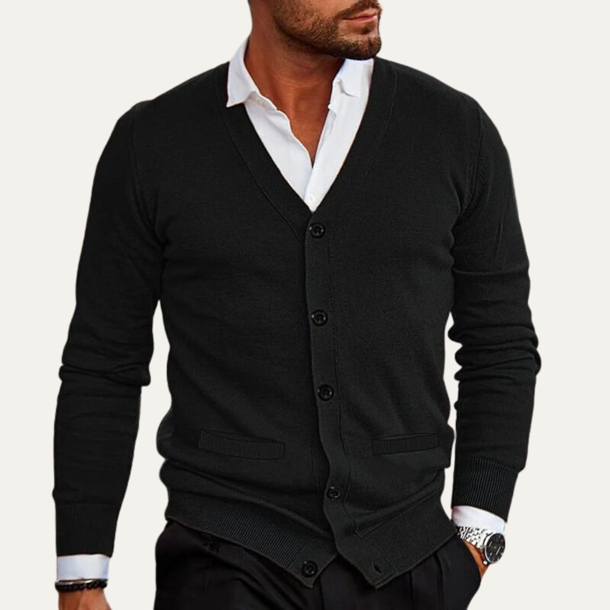 The York - Cardigan Élegant en Tricot pour Homme avec Boutons