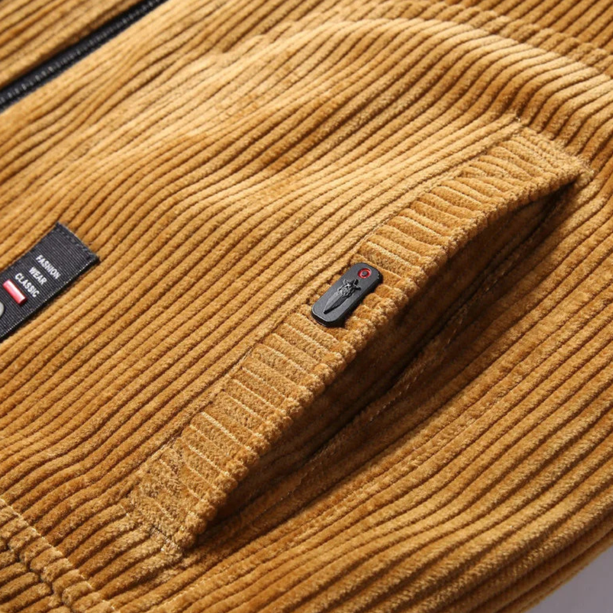 The Manarola Veste Thermique en Velours Côtelé pour Homme avec Col en Fourrure