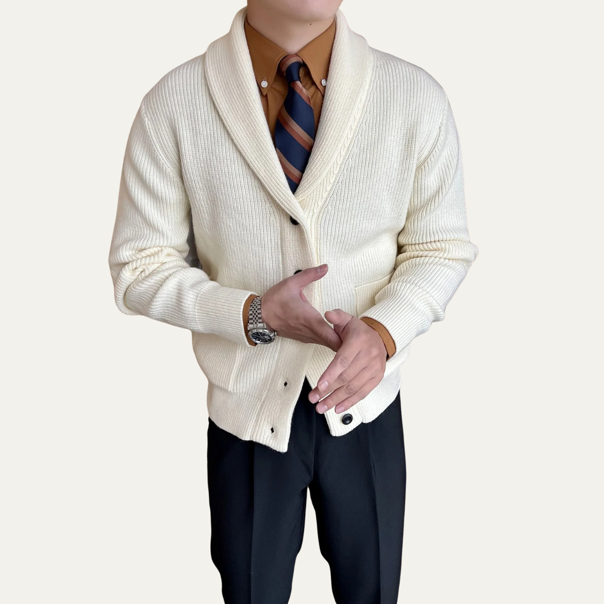 The Montrose - Cardigan d'Hiver en Tricot Doux pour Homme