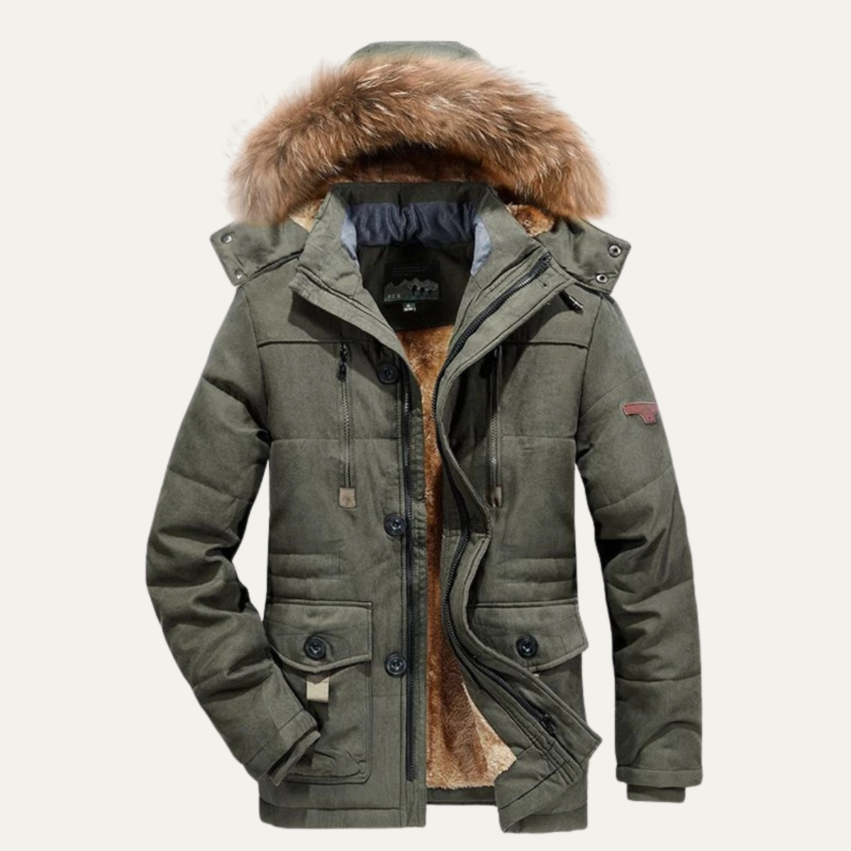 The Westbridge - Veste Parka Chaude à Capuche en Fleece Épais pour Hommes