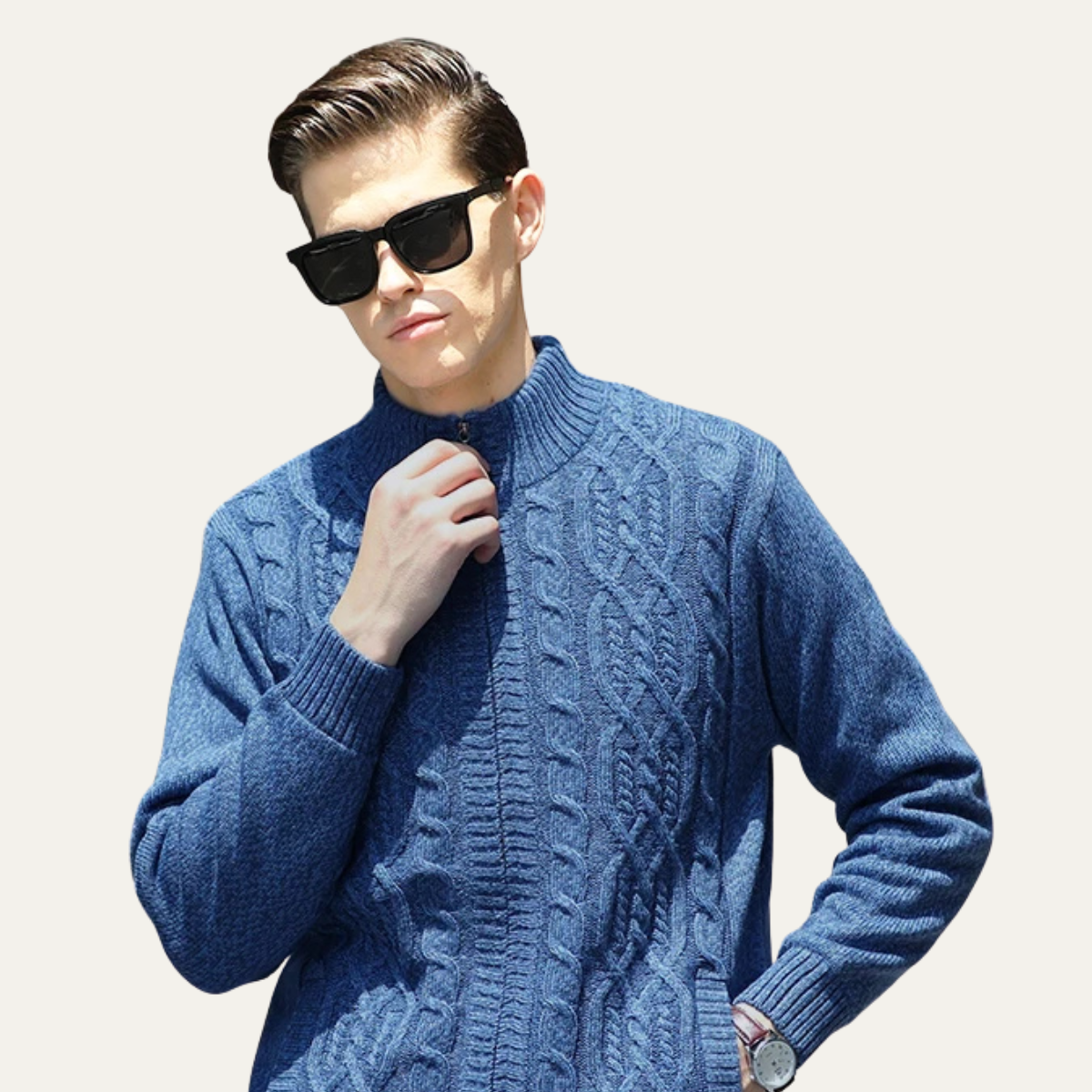 The Bellagio - Cardigan épais et chaud en laine polaire tricotée pour homme