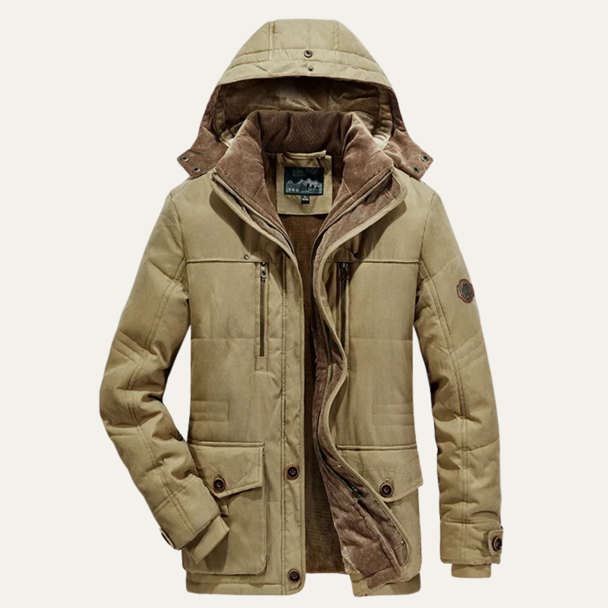 The Cormont - Veste Parka d'Hiver à Capuche en Polaire Épais pour Homme