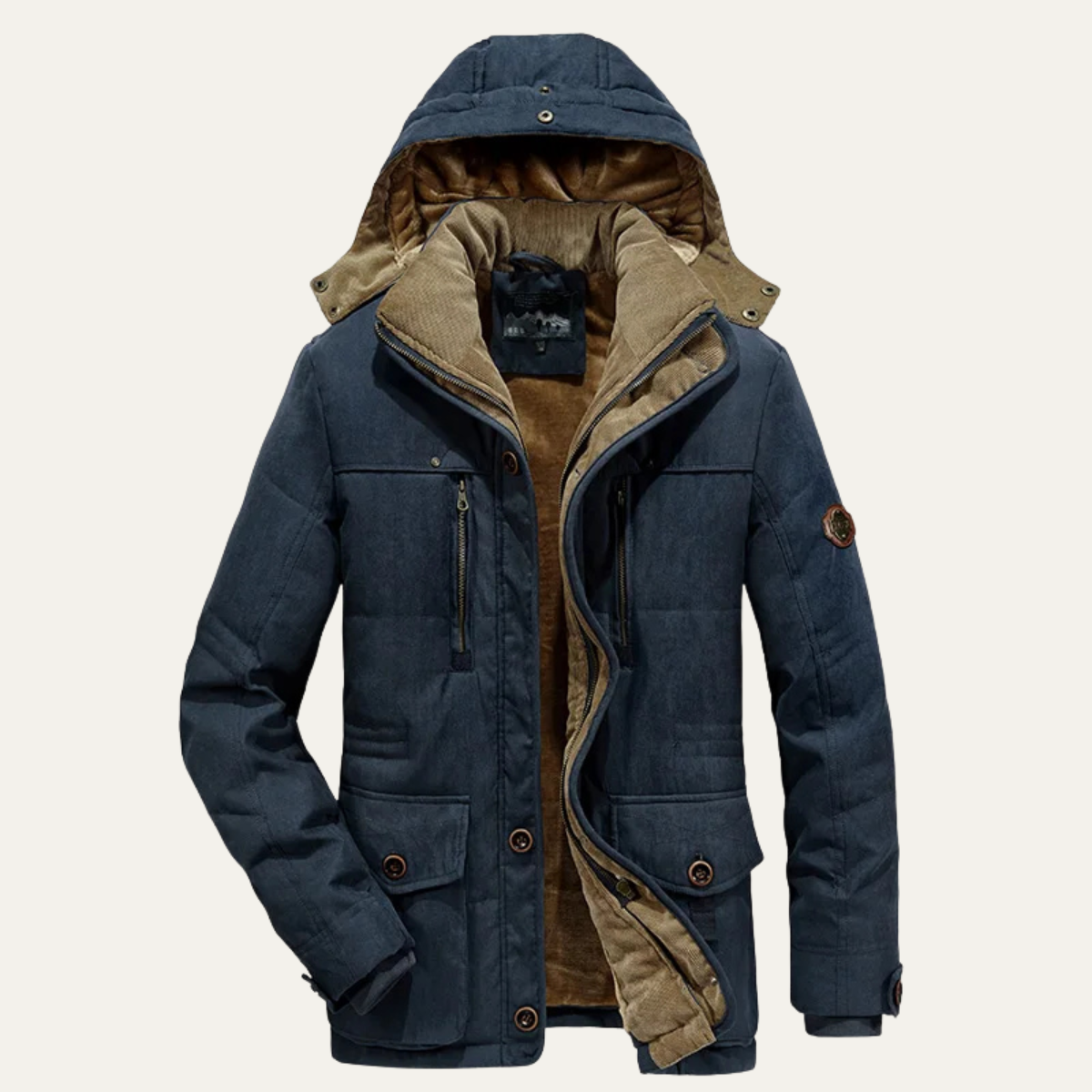 The Cormont - Veste Parka d'Hiver à Capuche en Polaire Épais pour Homme