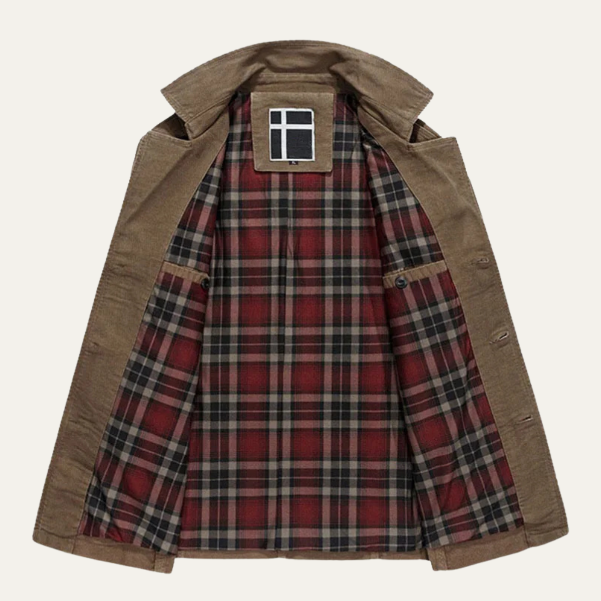 The Appiano - Manteau d'hiver pour homme en laine à double boutonnage avec doublure en tartan