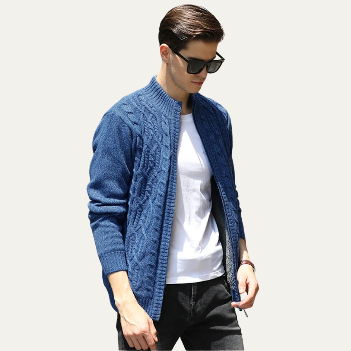 The Bellagio - Cardigan épais et chaud en laine polaire tricotée pour homme
