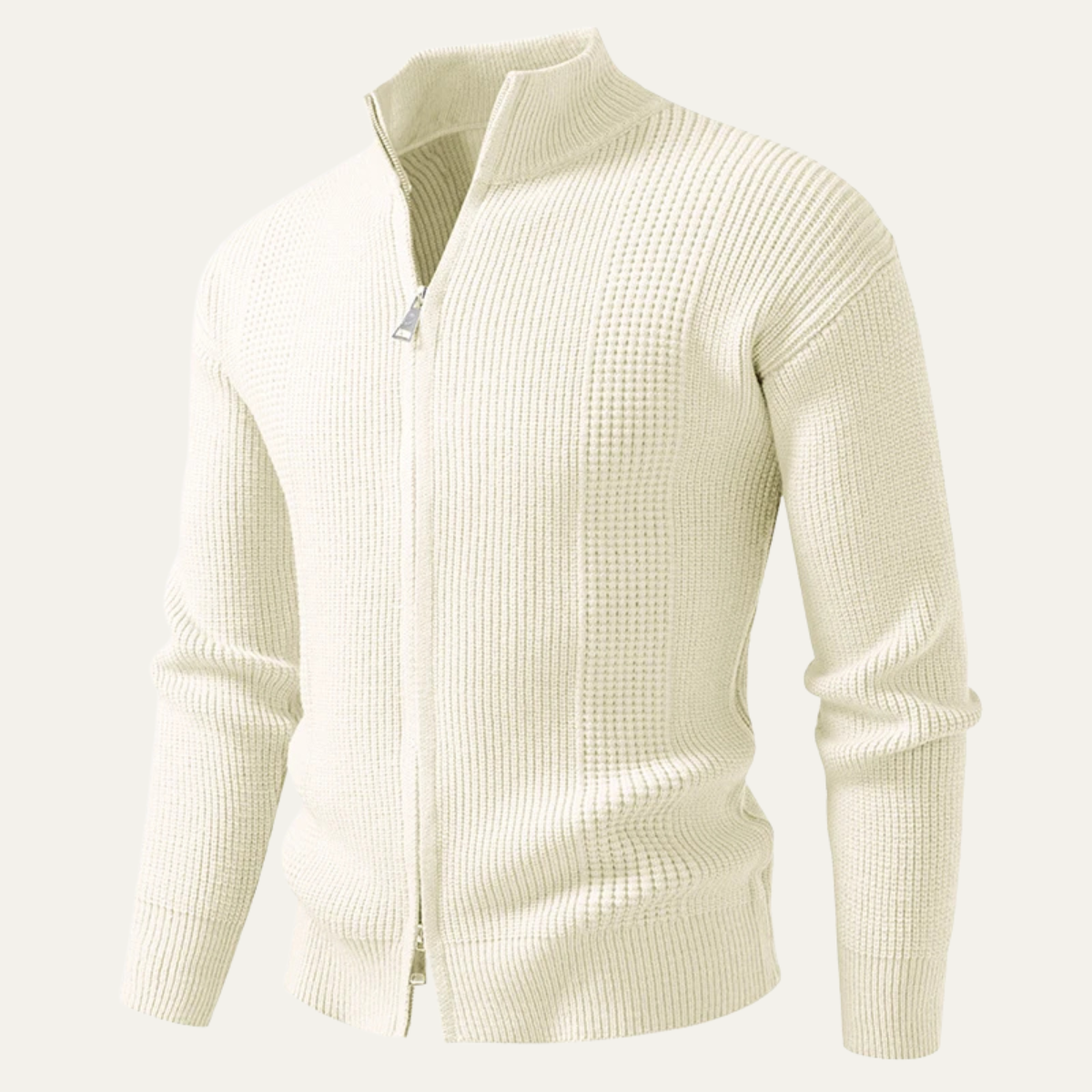 The Cisternino - Cardigan en tricot côtelé à fermeture éclair pour homme
