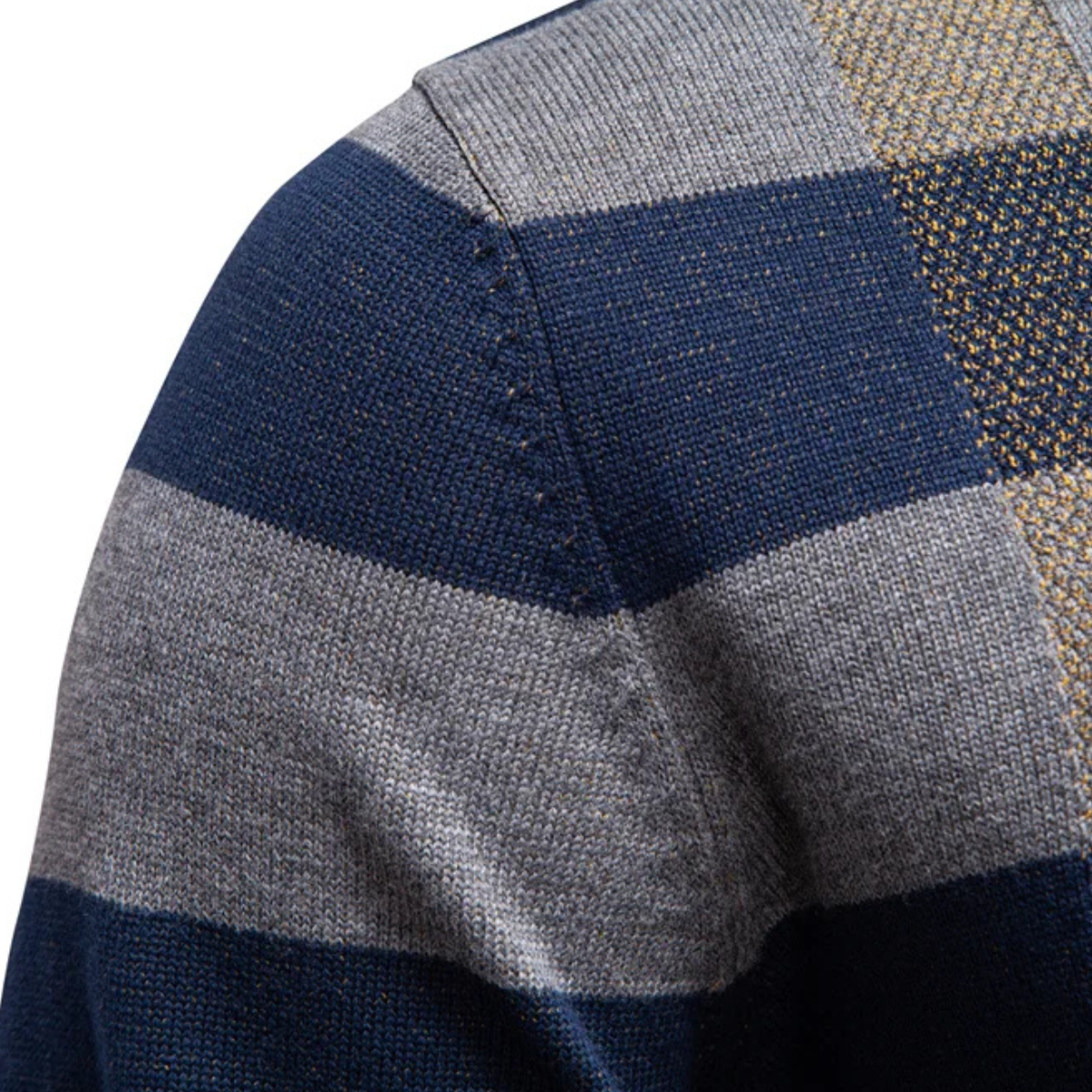 The Peterborough - Le Pull Tricoté à Carreaux Contrastés