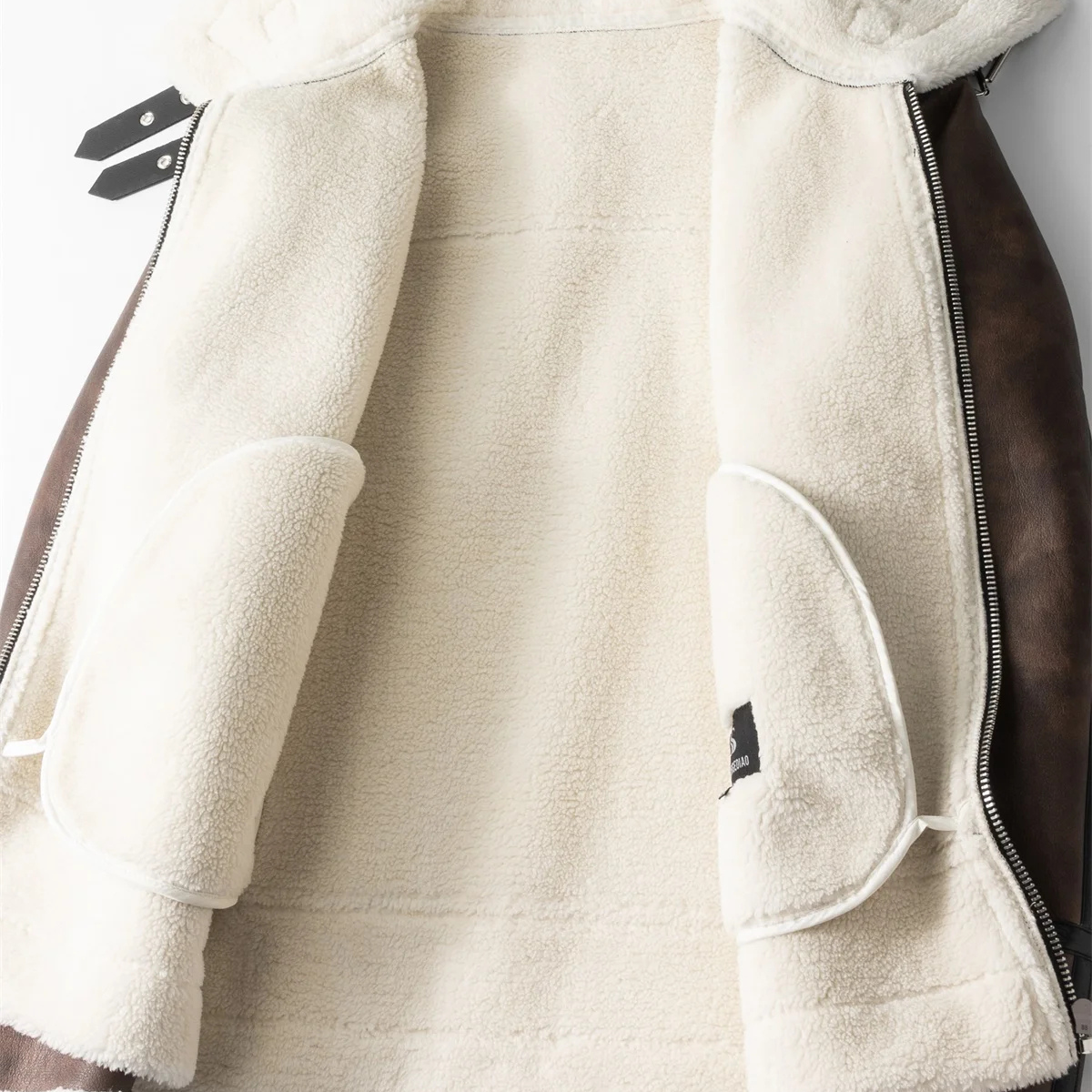 The Fairview - Veste rétro en cuir pour homme avec doublure en laine