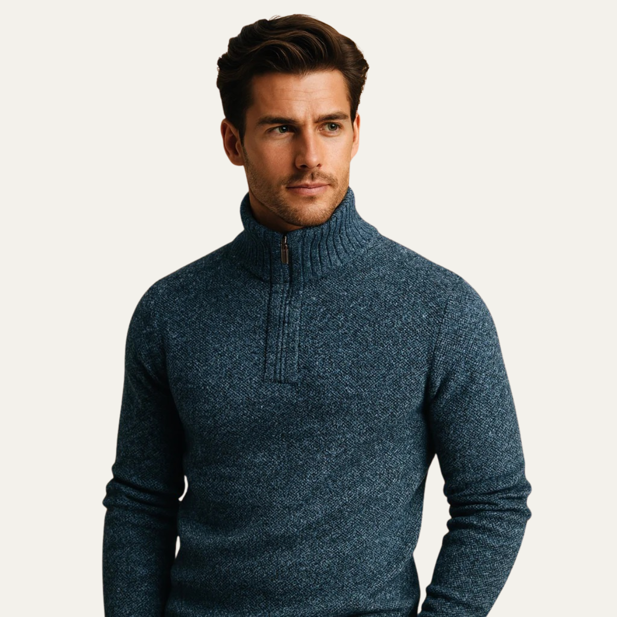 The Highland Pull en maille premium pour homme à col zippé