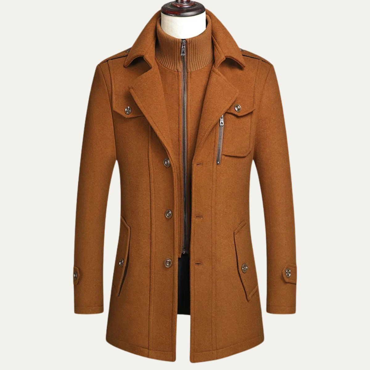 The Ellendale - Manteau d'hiver long et élégant en laine mélangée pour homme