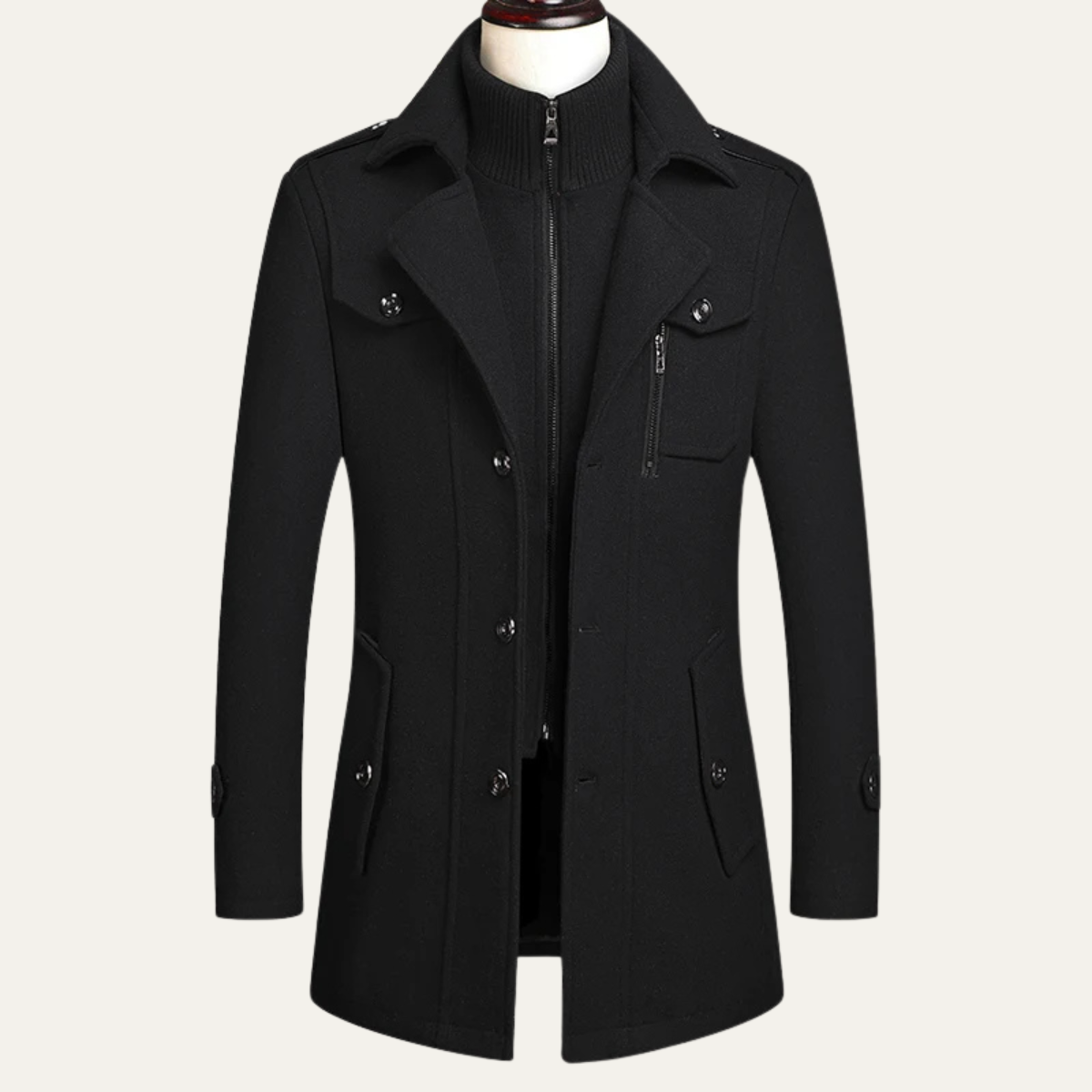 The Ellendale - Manteau d'hiver long et élégant en laine mélangée pour homme