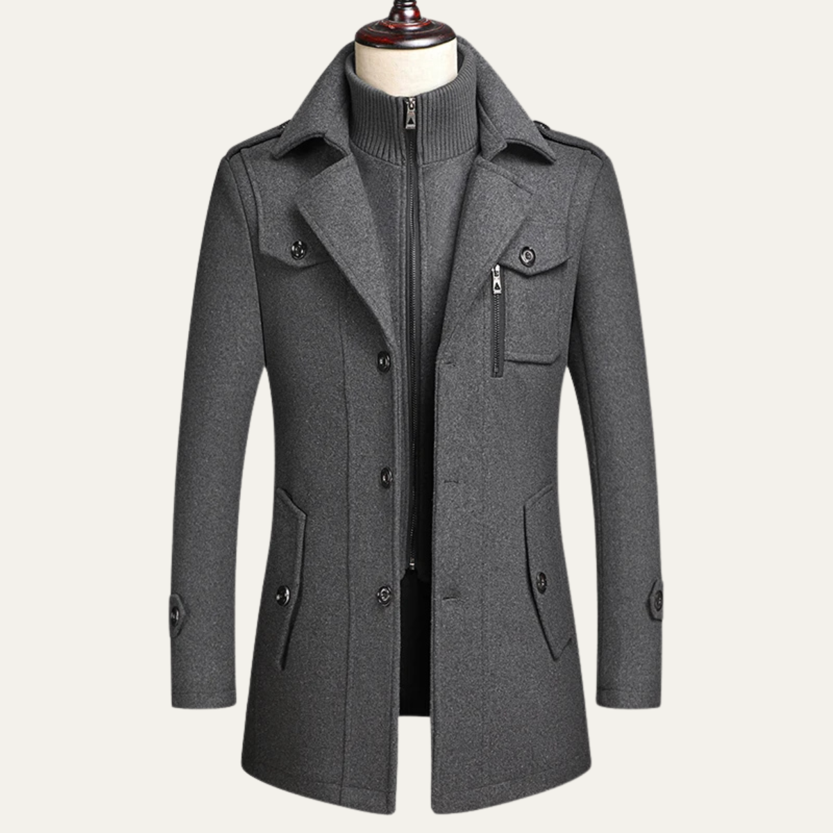 The Ellendale - Manteau d'hiver long et élégant en laine mélangée pour homme