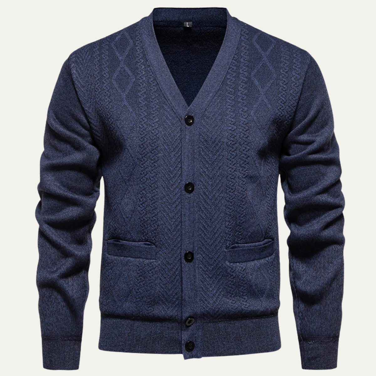 The Murano - Cardigan slim fit en maille pour homme avec boutons et col en V