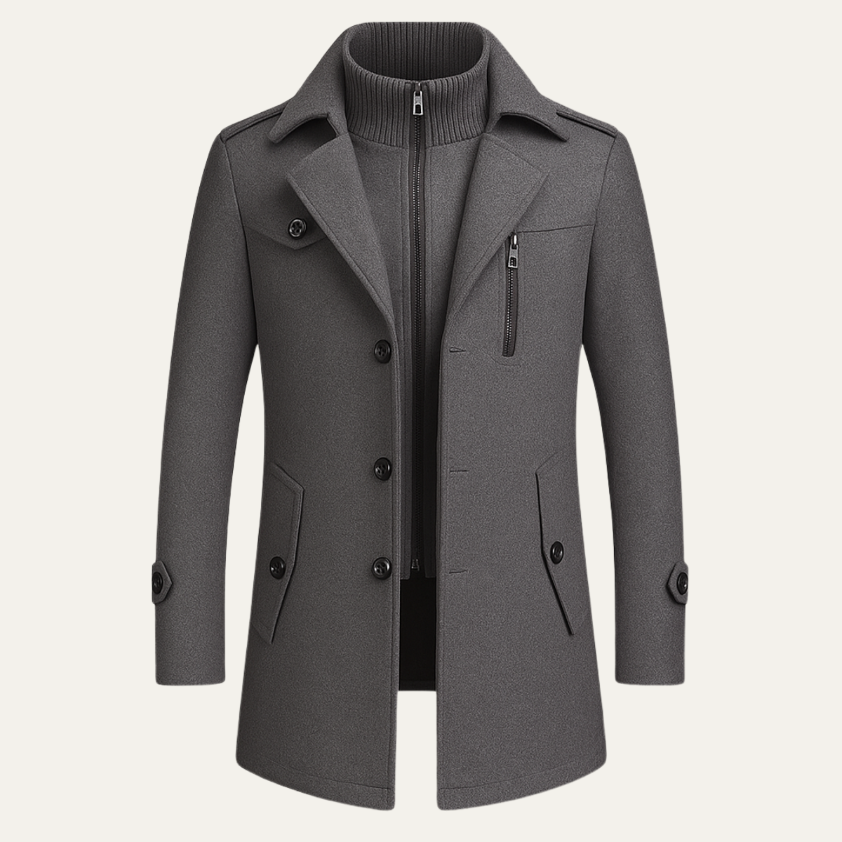 The Ellendale - Manteau d'hiver long et élégant en laine mélangée pour homme