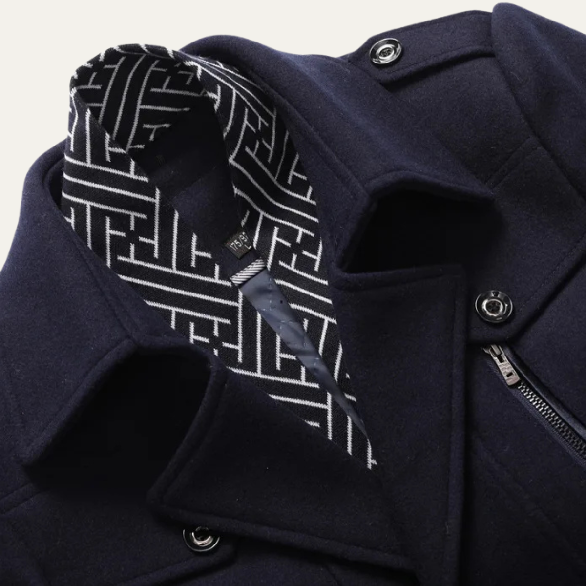 The Siena - Manteau long pour homme en laine mélangée avec col à revers