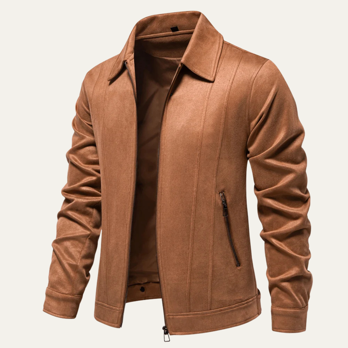 The Northgate - Veste en Cuir Biker Zippée Décontractée pour Homme