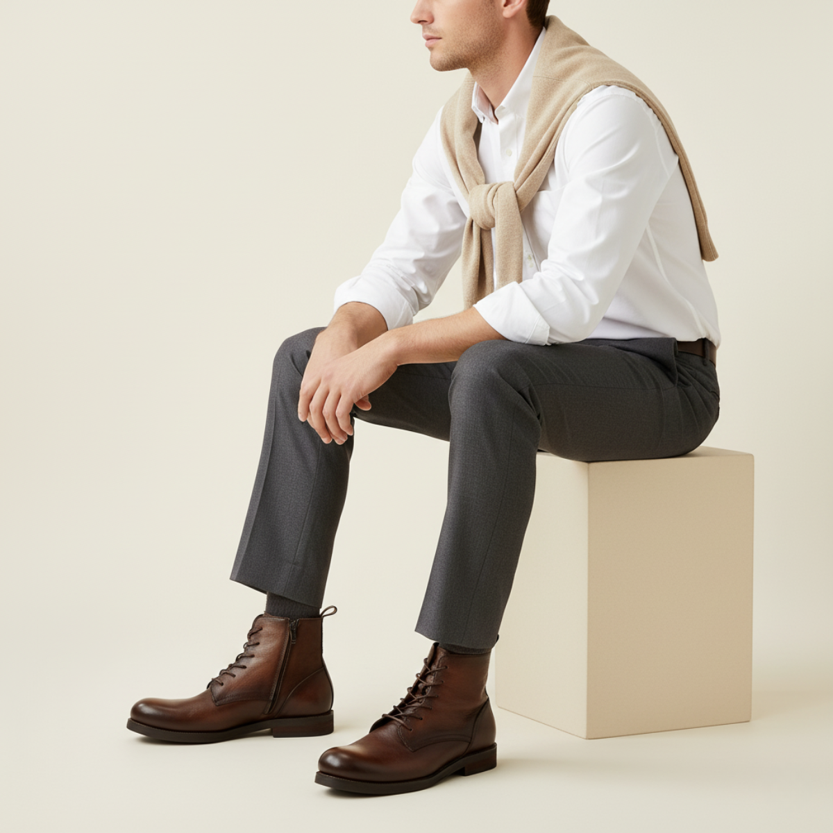 The St Davids - Bottes Casual en Cuir Retro pour Hommes