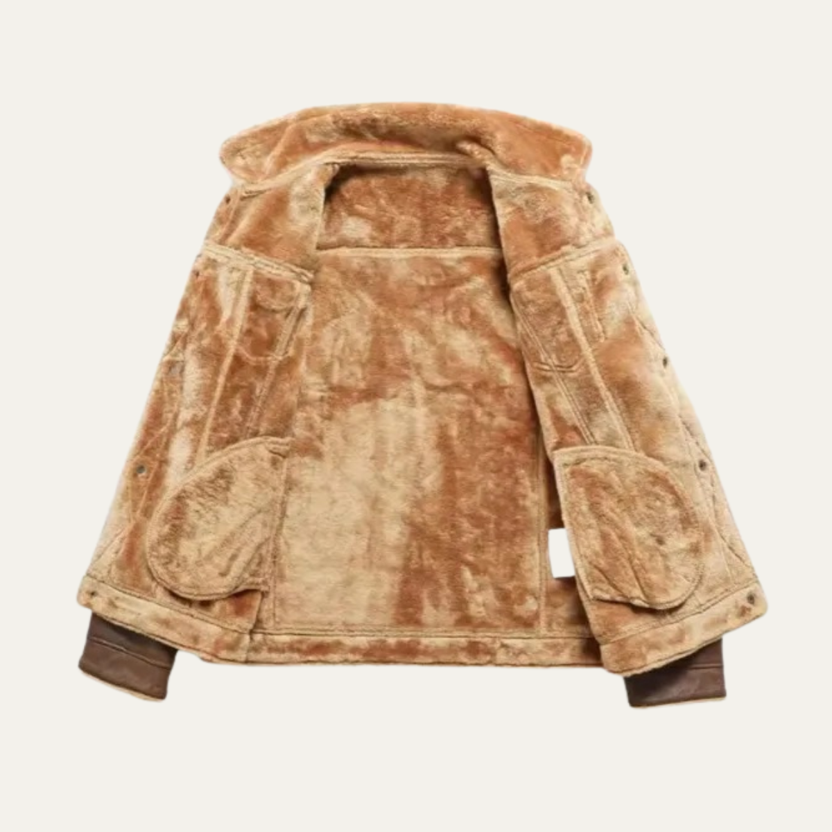 The Wrexham Veste en cuir vintage avec doublure en peau de mouton pour homme