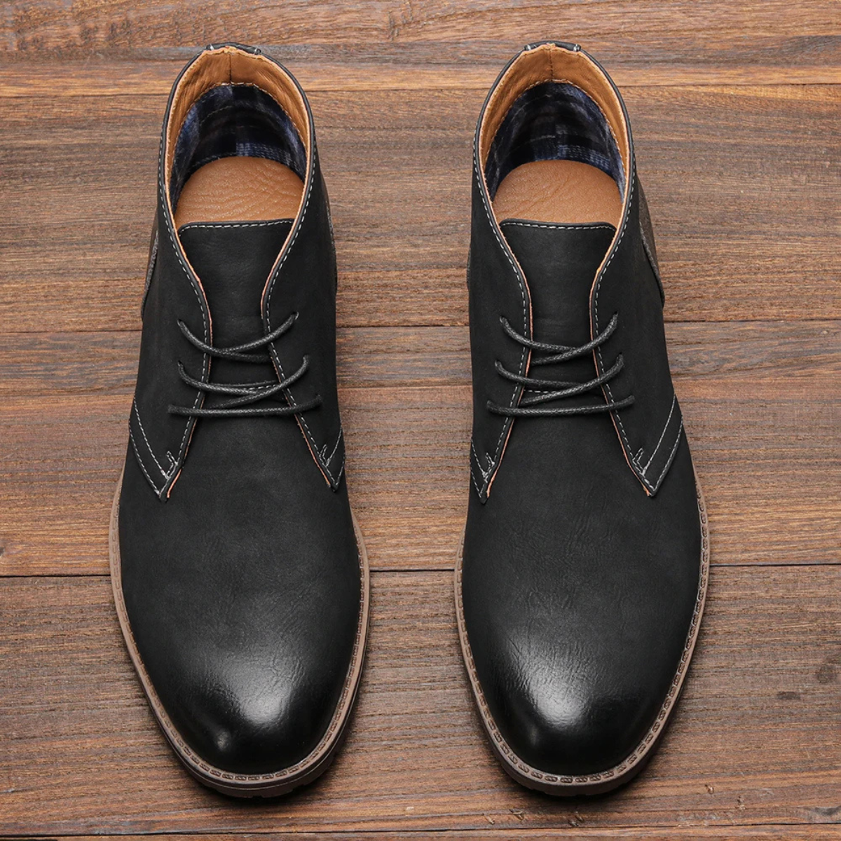 The Elderpine Bottines Élégantes en Cuir Vintage pour Homme