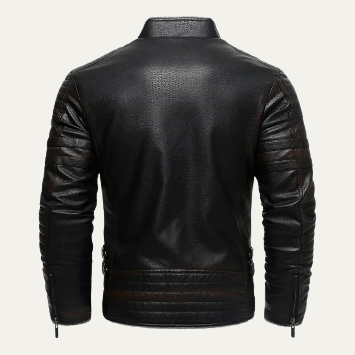 The Grayshire - Veste vintage en cuir pour homme doublée de peau de mouton