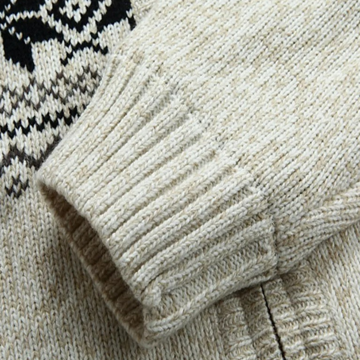 The Porto Azzurro - Veste zippée tricotée pour homme avec motif nordique