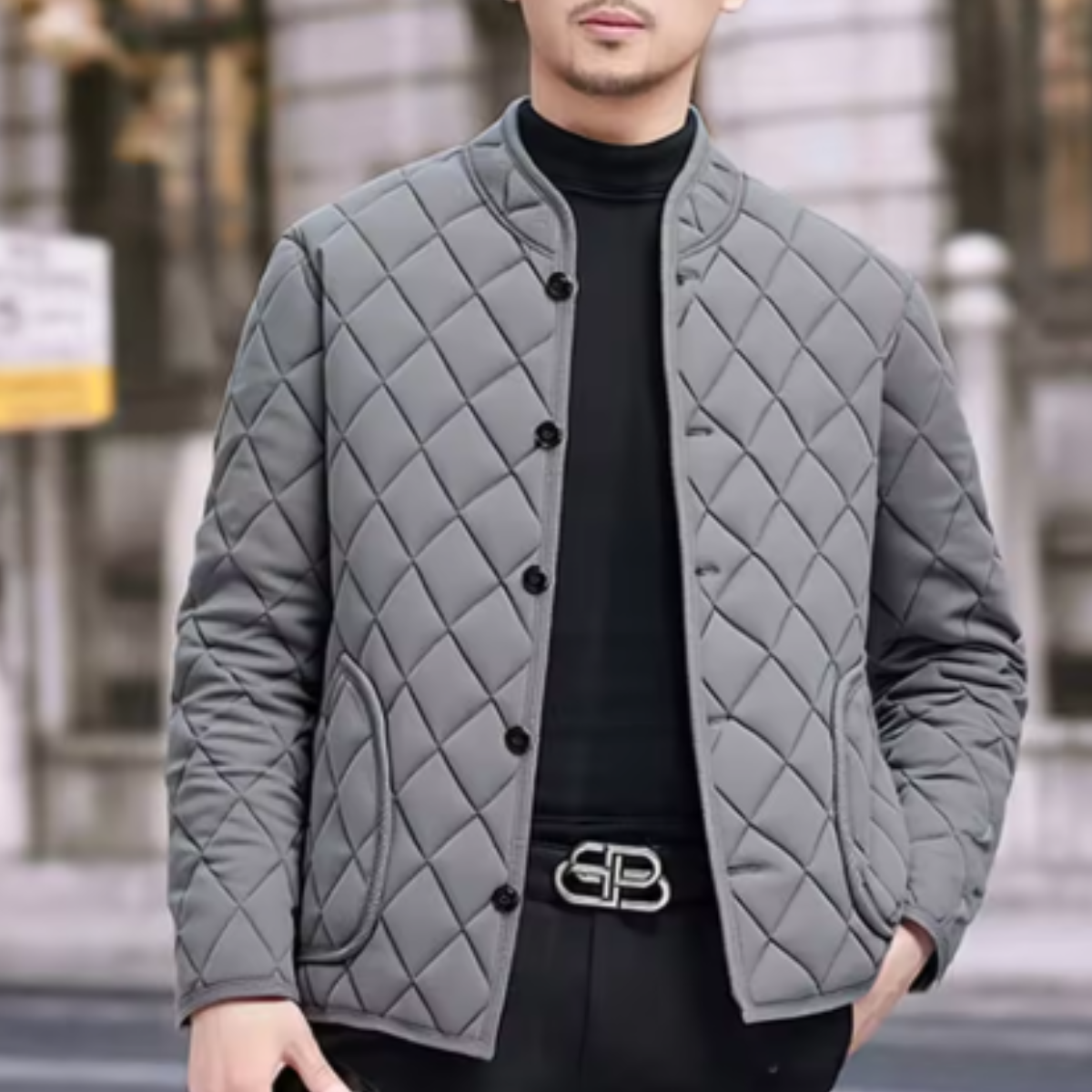 The Springdale - Veste d'hiver matelassée épaisse pour homme avec doublure en polaire