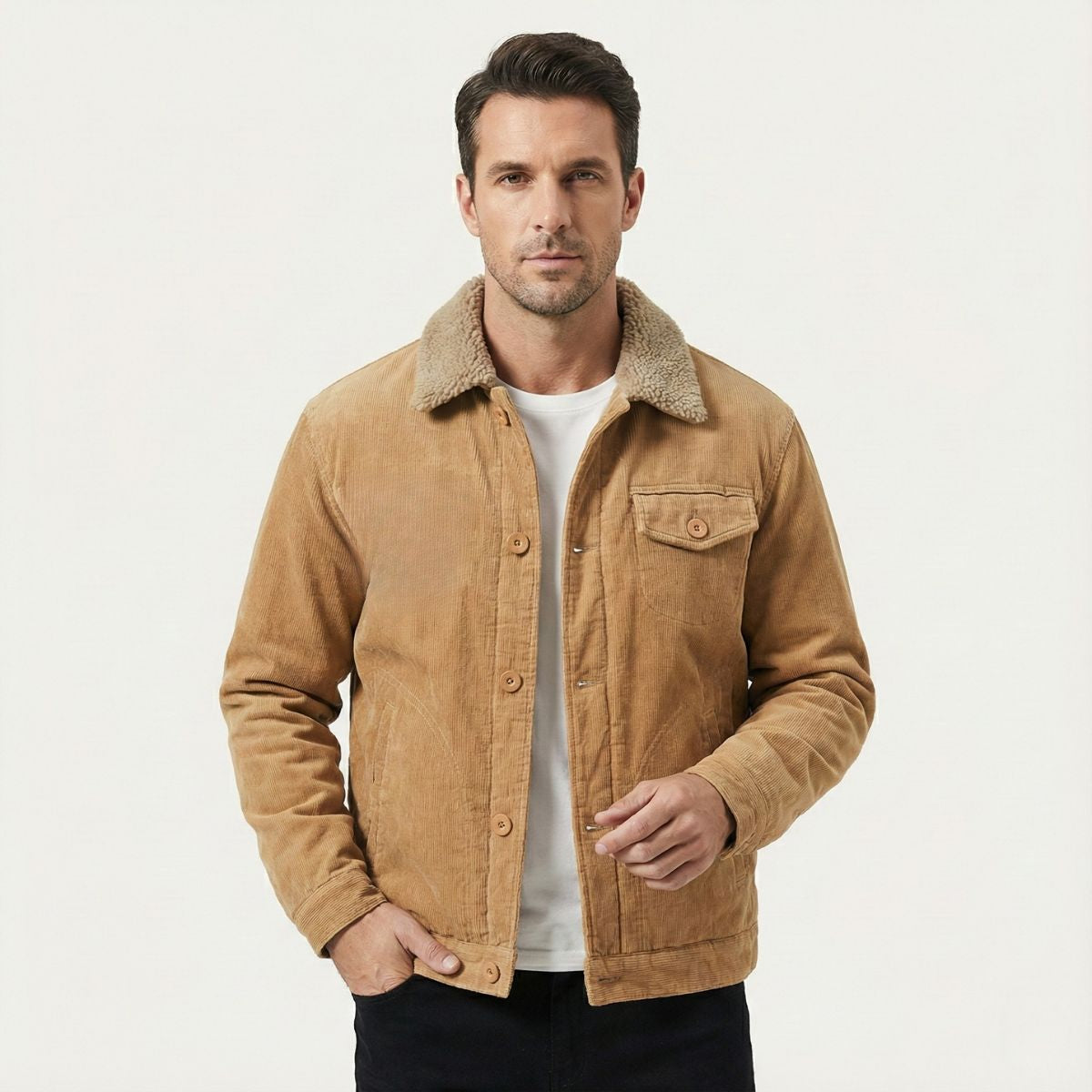 The Eversley - Veste d'Hiver Chaude en Velours Côtelé pour Hommes