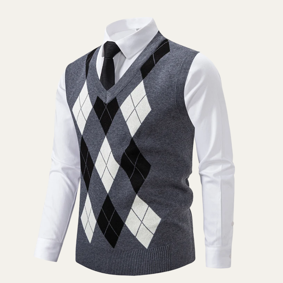 The Nottingham – Gilet Tricot Col V Homme Motif Argyle