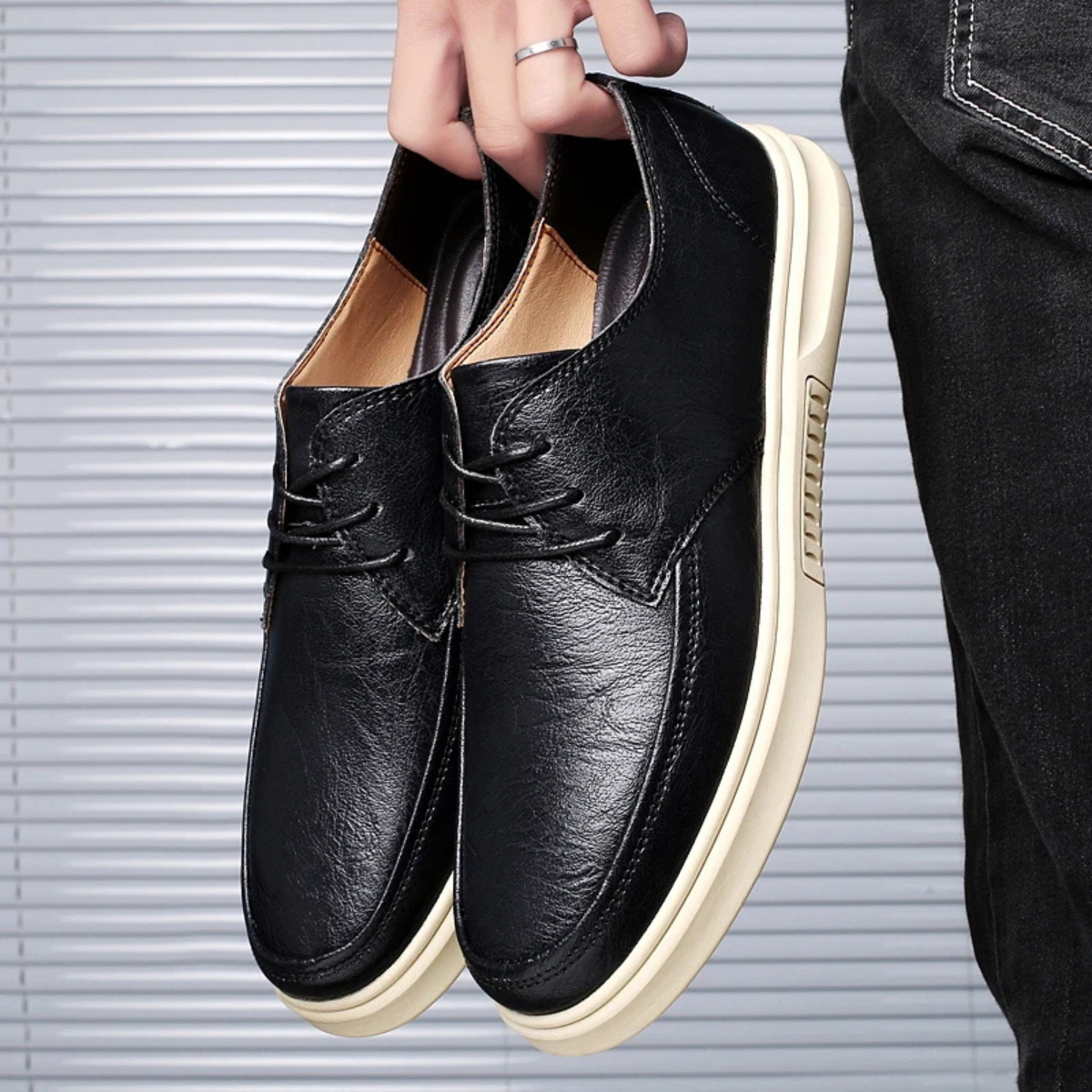 The Alderwood - Baskets Lacées en Simili Cuir Confortables pour Hommes