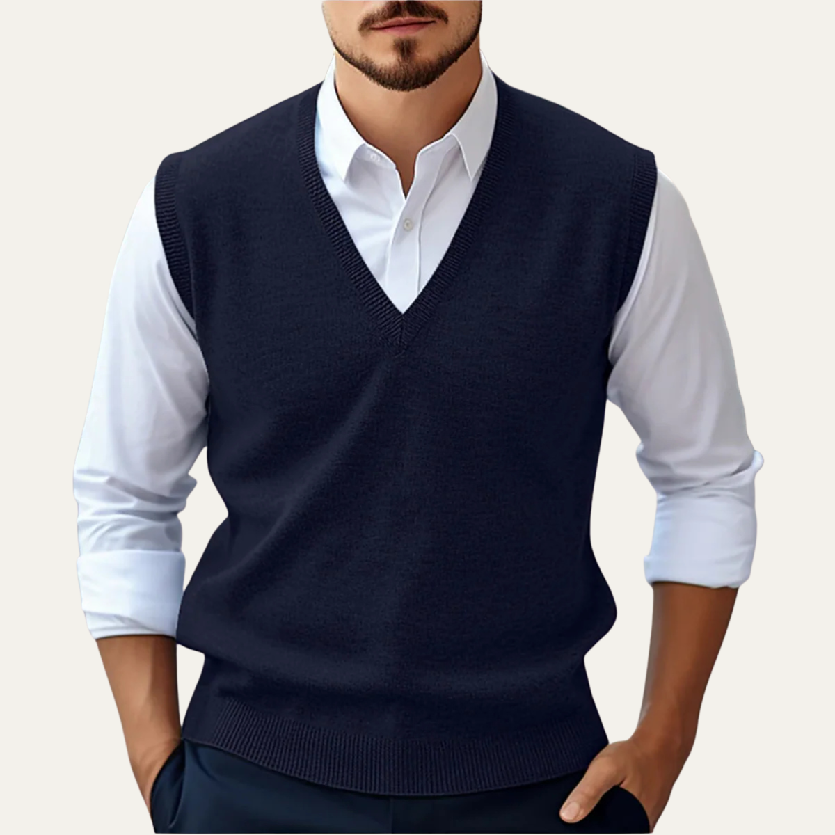 The Riverdale - Cardigan sans manches à col en V pour homme pour un look superposé