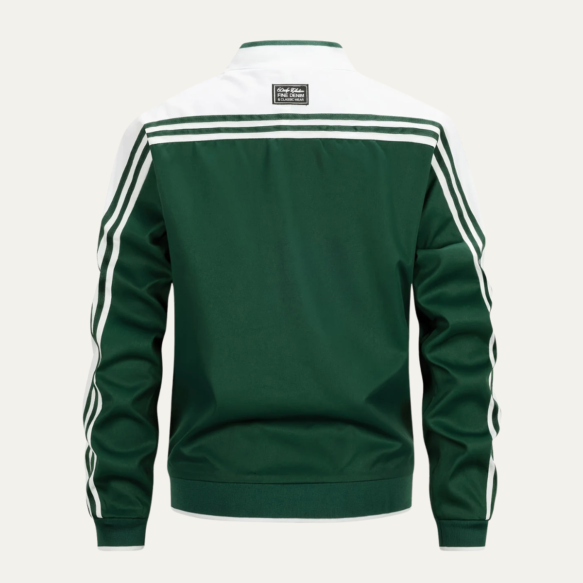 The Oakridge - Veste légère et respirante à fermeture éclair pour homme avec manches rayées