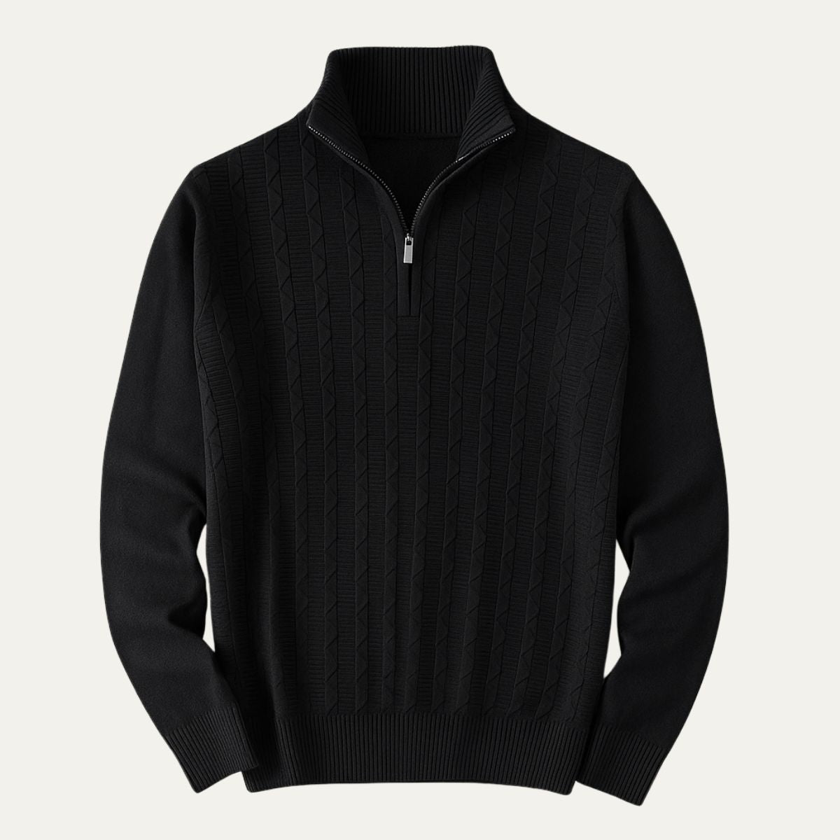 The Highclere Pull torsadé col zippé en cachemire pour homme