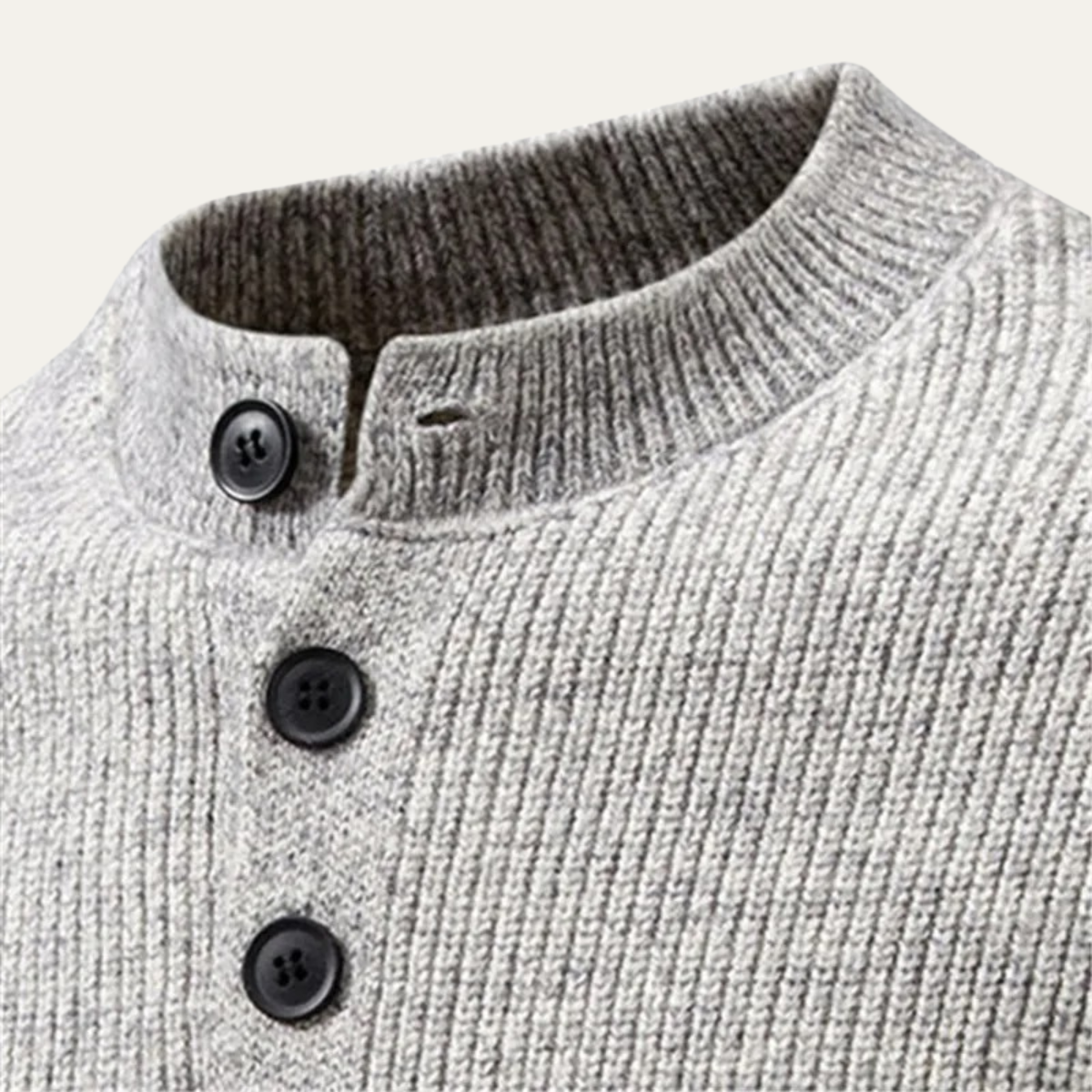 The Asciano - Pull chaud en tricot Henley pour homme