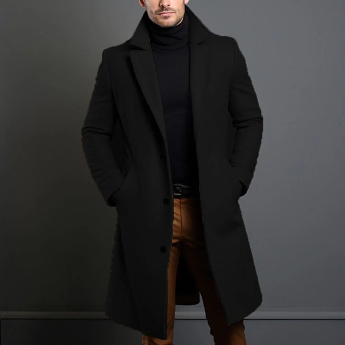 The Wilshire - Manteau long à double boutonnage en laine mélangée pour homme