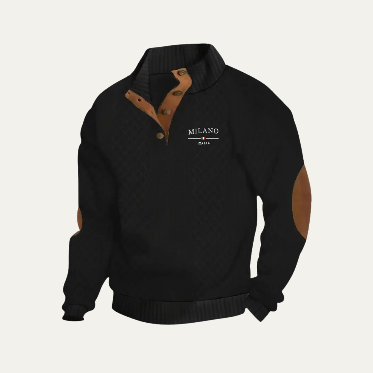 The Harringdale - Pull à col zippé Milano pour homme avec renforts aux coudes