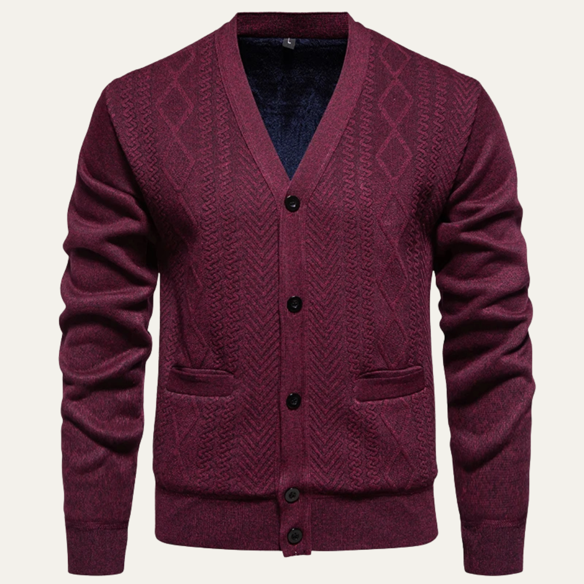 The Murano - Cardigan slim fit en maille pour homme avec boutons et col en V