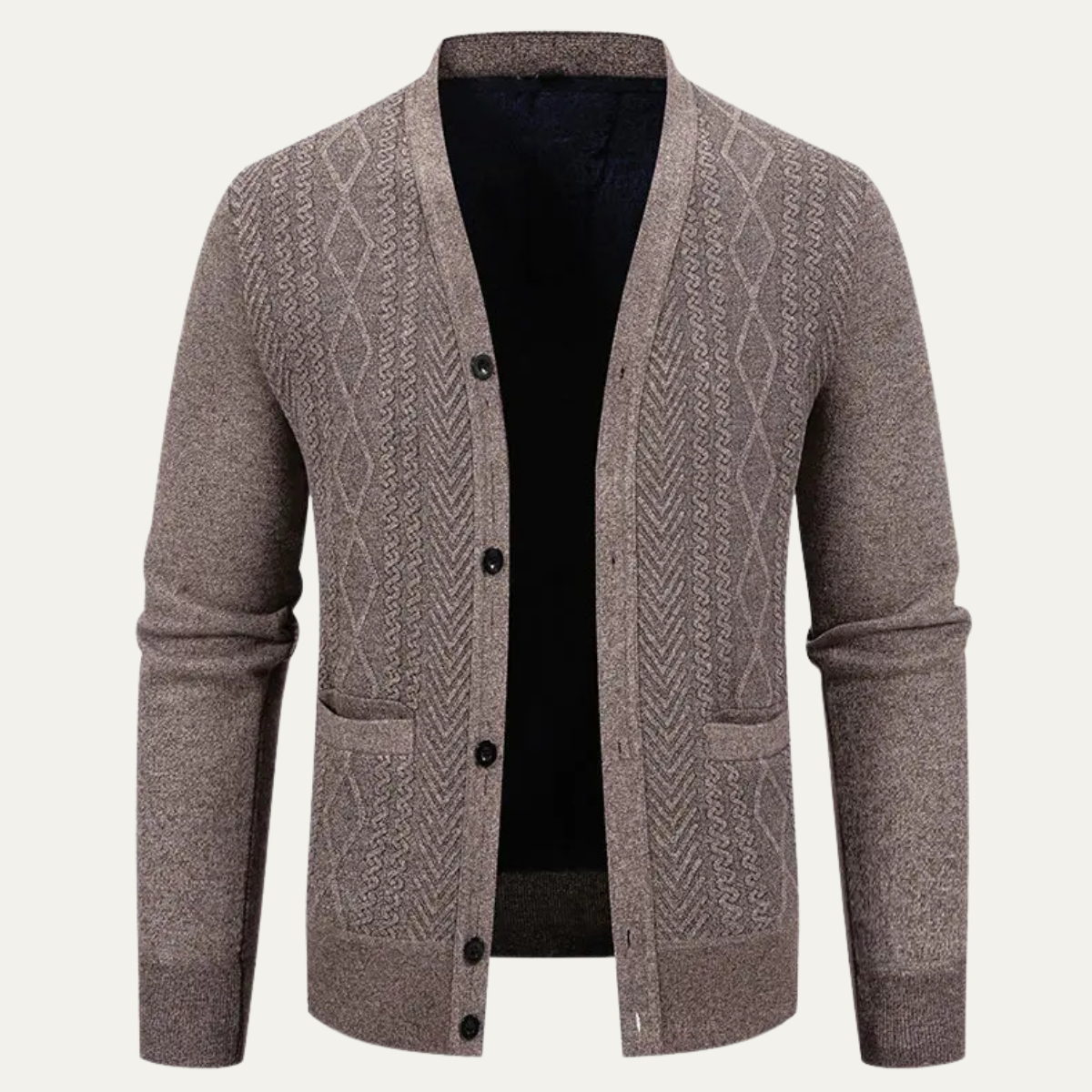 The Murano - Cardigan slim fit en maille pour homme avec boutons et col en V