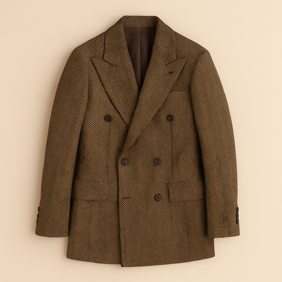 The Camden - Costume en tweed à chevrons pour homme – Veste croisée et pantalon