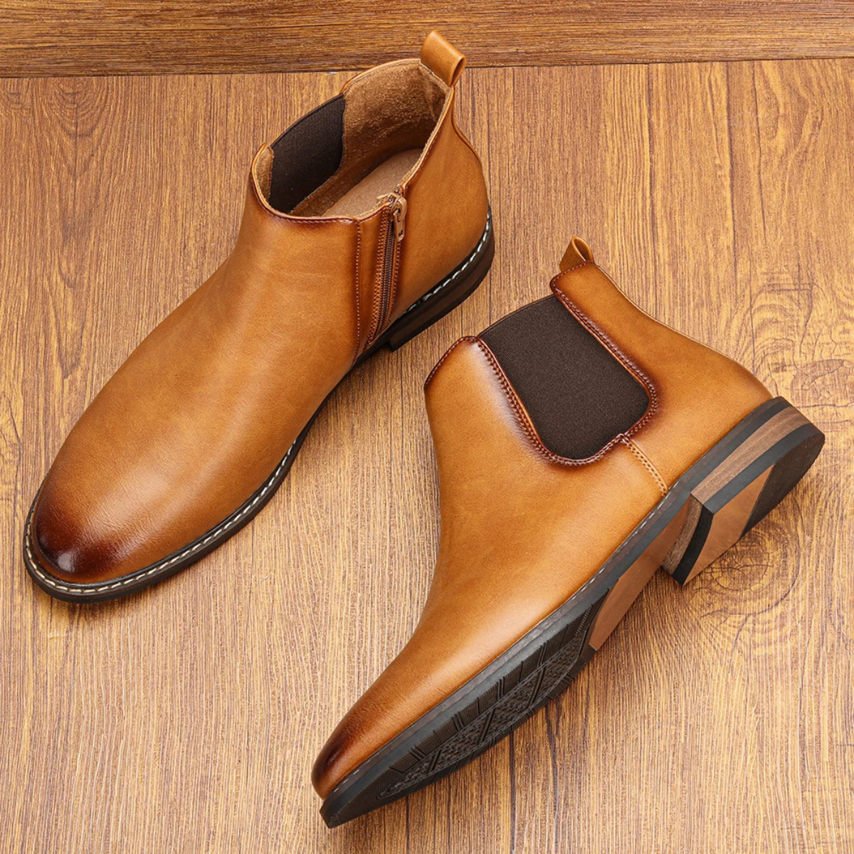 The Treviso Bottines Chelsea Classiques en Cuir à Enfiler pour Homme