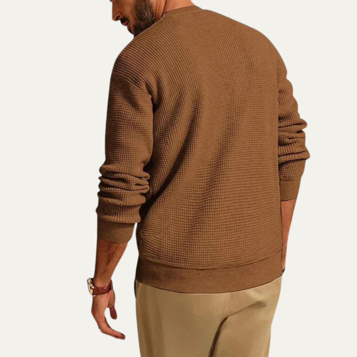 The Mayfair - Pull à col rond texturé tricoté pour homme